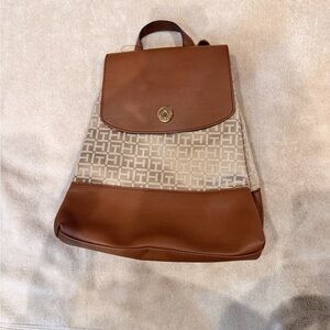 NWT Tommy Hilfiger Brown and Cream Backpack